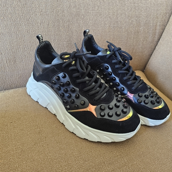 John Richmond Studded Chunky Leather Sneakers Size 10 US, EU 43 Men's NWOT - Picture 8 of 13